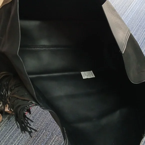 New Victoria Secret black leather fringe tote bag - Picture 9 of 10